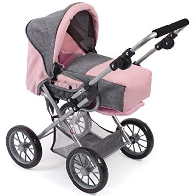 Bayer Puppenwagen Leni, 2in1 Kombipuppenwagen mit herausnehmbarer Tragetasche, Melange grau, rosa, 64 x 37 x 68 cm Bayer Puppenwagen Leni, 2in1 Kombipuppenwagen mit herausnehmbarer Tragetasche, Melange grau, rosa, 64 x 37 x 68 cm