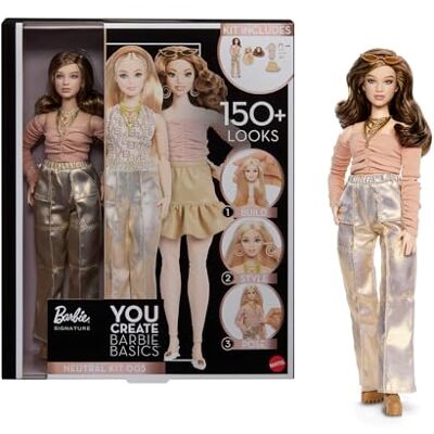 Barbie Basics You Create Neutral Kit 003 Puppe und Mode Individuell gestaltbare Modepuppe und Universal-Kleidung, beweglicher Körper und austauschbare Köpfe, JJX37 Barbie Basics You Create Neutral Kit 003 Puppe und Mode Individuell gestaltbare Modepuppe und Universal-Kleidung, beweglicher Körper und austauschbare Köpfe, JJX37