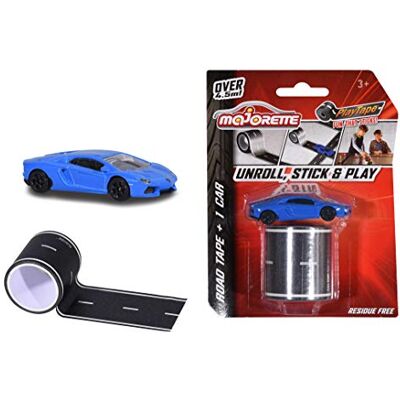 Smoby Majorette Playtape inkl. 1 Die-Cast Fahrzeug mit Freilauf und Federung, selbstklebendes Straßenband, 4,5 m lang, 5 cm breit, Road Tape, 3 versch. Autos, Lieferung 1 Stück, zufällige Auswahl am Lager Smoby Majorette Playtape inkl. 1 Die-Cast Fahrzeug mit Freilauf und Federung, selbstklebendes Straßenband, 4,5 m lang, 5 cm breit, Road Tape, 3 versch. Autos, Lieferung 1 Stück, zufällige Auswahl am Lager