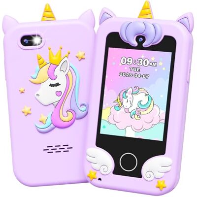 UCIDCI Kinder Handy Spielzeug für Jungen und Mädchen, Spielzeug mit Dual-Kamera für Kinder im Alter von 3–7 Jahren, Lernspielzeug & MP3-Player, Ostern und Geburtstag(Lila) UCIDCI Kinder Handy Spielzeug für Jungen und Mädchen, Spielzeug mit Dual-Kamera für Kinder im Alter von 3–7 Jahren, Lernspielzeug & MP3-Player, Ostern und Geburtstag(Lila)