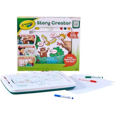 CRAYOLA , Story Creator, Geschichten Aufnehmen, Bildschirmfrei, 5+ Interaktives Sound-Tablet für Kinder mit Filzstiften und Papier CRAYOLA , Story Creator, Geschichten Aufnehmen, Bildschirmfrei, 5+ Interaktives Sound-Tablet für Kinder mit Filzstiften und Papier