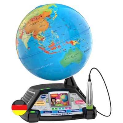 VTech Interaktiver Videoglobus Lernglobus mit Bildschirm & Stift Kinderglobus mit 600 BBC-Videos, 9000 Fakten in 11 Kategorien VTech Interaktiver Videoglobus Lernglobus mit Bildschirm & Stift Kinderglobus mit 600 BBC-Videos, 9000 Fakten in 11 Kategorien