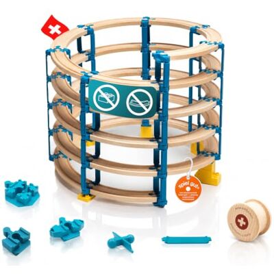Yamba Holzeisenbahn Adapter Set Helix 5 Adapter Steine kompatibel für Brio®-Schienen und Duplo®-Bausteine Swiss Made Schienen Zubehör für alle gängigen Holzeisenbahnen & Klemmbausteine, 105 Teile Yamba Holzeisenbahn Adapter Set Helix 5 Adapter Steine kompatibel für Brio®-Schienen und Duplo®-Bausteine Swiss Made Schienen Zubehör für alle gängigen Holzeisenbahnen & Klemmbausteine, 105 Teile