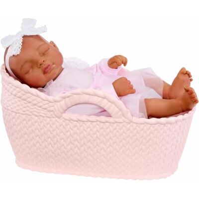 MGA Entertainment BABY Born Real Realistische Reborn-Babypuppe, Mädchen Dunkler Hautton, geschlossene Augen, 43 cm MGA Entertainment BABY Born Real Realistische Reborn-Babypuppe, Mädchen Dunkler Hautton, geschlossene Augen, 43 cm
