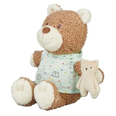 Sterntaler Kuscheltier M Bär BO aus kuscheligem Flausch und bedrucktem Jersey, gefüllt mit weicher Polyesterwatte, pflegeleicht, 24 × 20 × 9 cm – Hellbraun Sterntaler Kuscheltier M Bär BO aus kuscheligem Flausch und bedrucktem Jersey, gefüllt mit weicher Polyesterwatte, pflegeleicht, 24 × 20 × 9 cm – Hellbraun