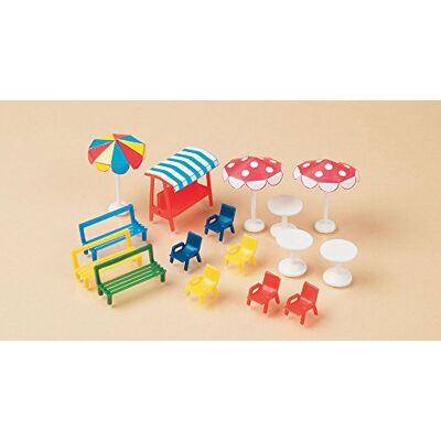 Auhagen 42569.0 Bänke, Stühle, Tische, Sonnenschirme, bunt Auhagen 42569.0 Bänke, Stühle, Tische, Sonnenschirme, bunt