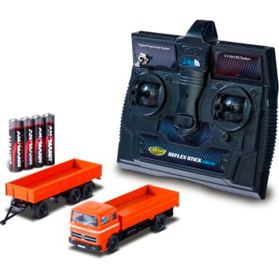 Carson 1:87 MB 1620 Pritsche mit Anhänger 100% orange Fahrfertiges Modell, RC Auto, H0 Auto,RC Modell,Diorama Fahrzeug, Ferngesteuerter LKW, Remote Controled Truck Carson 1:87 MB 1620 Pritsche mit Anhänger 100% orange Fahrfertiges Modell, RC Auto, H0 Auto,RC Modell,Diorama Fahrzeug, Ferngesteuerter LKW, Remote Controled Truck