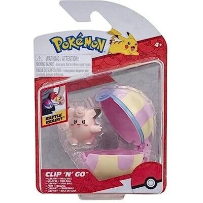 Jazwares Pokemon Clefairy & Heal Ball Clip 'N' Go Figuren-Set Jazwares Pokemon Clefairy & Heal Ball Clip 'N' Go Figuren-Set