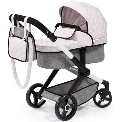 Bayer 17031AA Puppenwagen Xeo mit Tasche, höhenverstellbarer Griff, Schwenkschieber, wandelbar als Puppenjogger, bewegliche Vorderräder, integrierter Korb Bayer 17031AA Puppenwagen Xeo mit Tasche, höhenverstellbarer Griff, Schwenkschieber, wandelbar als Puppenjogger, bewegliche Vorderräder, integrierter Korb