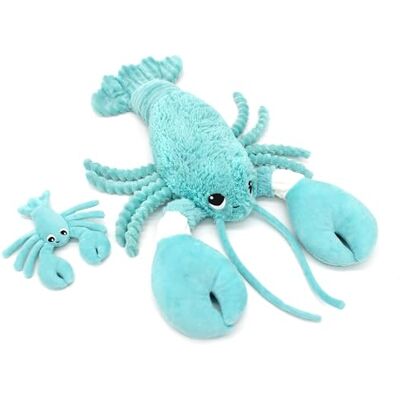 LES DÉGLINGOS Les Ptipotos by Plüschtier für Maman Bebe, sehr weich, Geschenk zur Geburt, ILOVEYOU Hummer, Mama & Baby, Aquablau, 48 cm LES DÉGLINGOS Les Ptipotos by Plüschtier für Maman Bebe, sehr weich, Geschenk zur Geburt, ILOVEYOU Hummer, Mama & Baby, Aquablau, 48 cm