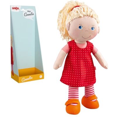 HABA Stoffpuppe Annelie – 30 cm große Kuschelpuppe für Kleinkinder ab 18 Monaten – Weiche Anziehpuppe mit wechselbarer Kleidung – Waschbar HABA Stoffpuppe Annelie – 30 cm große Kuschelpuppe für Kleinkinder ab 18 Monaten – Weiche Anziehpuppe mit wechselbarer Kleidung – Waschbar