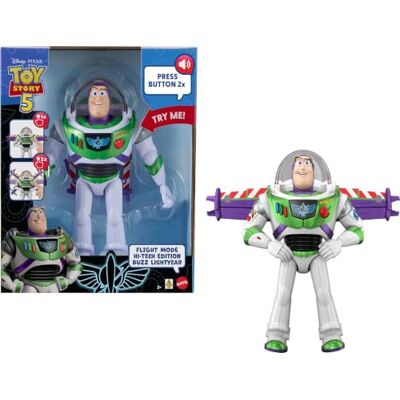 Mattel Disney Pixar Toy Story 5 Actionfigur, Buzz Lightyear Hightech-Edition mit Flugmodus und Flügel-Aktivierung, 30,5 cm, über 35 Geräusche, JMW40 Mattel Disney Pixar Toy Story 5 Actionfigur, Buzz Lightyear Hightech-Edition mit Flugmodus und Flügel-Aktivierung, 30,5 cm, über 35 Geräusche, JMW40