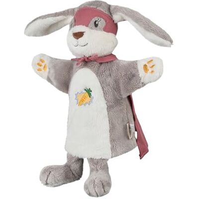 Sterntaler Handpuppe Super Hase, Kinder- und Babyspielzeug, weicher Flausch, Kopf wattiert mit Polyesterwatte, Stickerei, Cape und Maske, 30 × 26 × 8 cm – grau Sterntaler Handpuppe Super Hase, Kinder- und Babyspielzeug, weicher Flausch, Kopf wattiert mit Polyesterwatte, Stickerei, Cape und Maske, 30 × 26 × 8 cm – grau