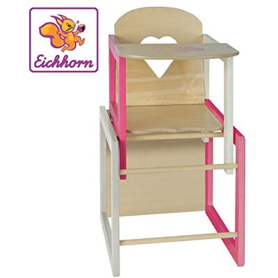 Eichhorn 100002595 Puppenhochstuhl mit Tisch geeignet für Puppen von 35-49cm, Größe: 30x30x57cm, Buchenholz Eichhorn 100002595 Puppenhochstuhl mit Tisch geeignet für Puppen von 35-49cm, Größe: 30x30x57cm, Buchenholz