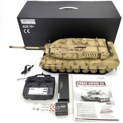 ToyGhillied RC Panzer Modell, 1:16 Deutscher Leopard Infrarot 2A7 Kampfpanzer, Militär RC Geländepanzer für Erwachsene (Basisversion) ToyGhillied RC Panzer Modell, 1:16 Deutscher Leopard Infrarot 2A7 Kampfpanzer, Militär RC Geländepanzer für Erwachsene (Basisversion)