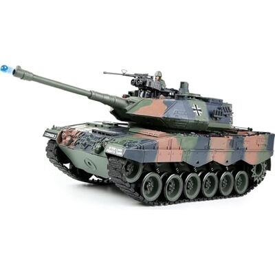 RC Toys Pleyer RC Panzer Deutscher Leopard 2 Tarnfarbe 1:18 Ferngesteuerter Panzer mit Airsoft Schussfunktion RC Toys Pleyer RC Panzer Deutscher Leopard 2 Tarnfarbe 1:18 Ferngesteuerter Panzer mit Airsoft Schussfunktion