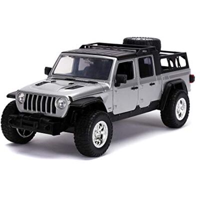 Jada Toys 253203055 Fast & Furious 2020 Jeep Gladiator F9, Auto, Tuning-Modell im Maßstab 1:24, zu öffnende Türen, Motorhaube und Kofferraum, Freilauf, grau Jada Toys 253203055 Fast & Furious 2020 Jeep Gladiator F9, Auto, Tuning-Modell im Maßstab 1:24, zu öffnende Türen, Motorhaube und Kofferraum, Freilauf, grau