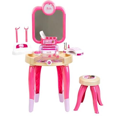 Theo Klein Barbie Schönheitsstudio Happy Vibes Beautystudio mit drehbarem Spiegel und Licht Schminktisch mit Zubehör Spielzeug für Kinder ab 3 Jahren Theo Klein Barbie Schönheitsstudio Happy Vibes Beautystudio mit drehbarem Spiegel und Licht Schminktisch mit Zubehör Spielzeug für Kinder ab 3 Jahren