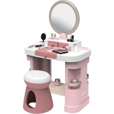 Smoby My Beauty Schminktisch – Frisiertisch mit Spiegel, 15 Accessoires für Make-up, Frisuren & Nägel (unechte Kosmetika) mit recyceltem Material, für Kinder ab 3 Jahren Smoby My Beauty Schminktisch – Frisiertisch mit Spiegel, 15 Accessoires für Make-up, Frisuren & Nägel (unechte Kosmetika) mit recyceltem Material, für Kinder ab 3 Jahren