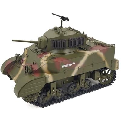 ExploTex 1:16 M5A1 Stuart RC Panzer Modell Mit Proportionaler Steuerung, 2,4G Fernsteuerung, 350° Turmdrehung, Licht, Sound Und Raucheffekt, Fertigmodell ExploTex 1:16 M5A1 Stuart RC Panzer Modell Mit Proportionaler Steuerung, 2,4G Fernsteuerung, 350° Turmdrehung, Licht, Sound Und Raucheffekt, Fertigmodell