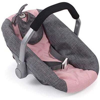 Bayer Puppen-Autositz Melange Grau-Rosa Premium Puppentrage Bayer Puppen-Autositz Melange Grau-Rosa Premium Puppentrage