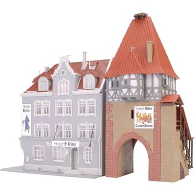 Kibri 12507 H0 Hôtel Ritter mit Stadttor - Sonderserie Kibri 12507 H0 Hôtel Ritter mit Stadttor - Sonderserie