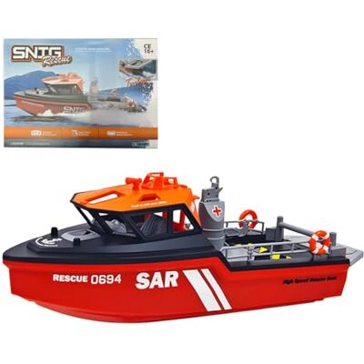 BAUBAUPLAY RC Rettungsboot, 1/32 Scale 2.4G 8KM/H Ferngesteuertes Boot, Waterproof Remote Control Boat für Erwachsene -RTR BAUBAUPLAY RC Rettungsboot, 1/32 Scale 2.4G 8KM/H Ferngesteuertes Boot, Waterproof Remote Control Boat für Erwachsene -RTR