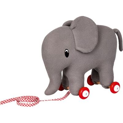 Die Spiegelburg Elefant auf Holzrollen (gestrickt) BabyGlück 17484, Kuscheltier mit Leine zum Hinterherziehen, Nachzieh- Spielzeug für Kleinkinder Die Spiegelburg Elefant auf Holzrollen (gestrickt) BabyGlück 17484, Kuscheltier mit Leine zum Hinterherziehen, Nachzieh- Spielzeug für Kleinkinder