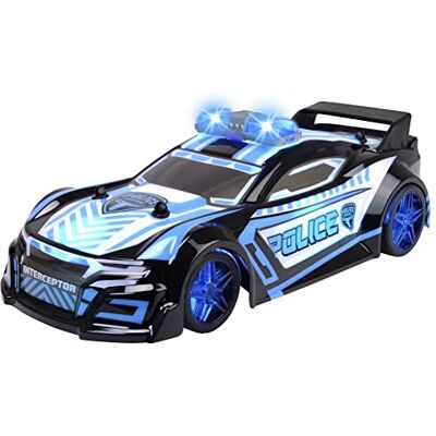 Dickie Toys RC Police Interceptor mit Funk-Fernsteuerung (2,4 GHz; 9 km/h) für Kinder ab 6 Jahren, ferngesteuertes Polizeiauto (22 cm) mit spektakulärer Licht- & Sound-Anlage inkl. Batterien Dickie Toys RC Police Interceptor mit Funk-Fernsteuerung (2,4 GHz; 9 km/h) für Kinder ab 6 Jahren, ferngesteuertes Polizeiauto (22 cm) mit spektakulärer Licht- & Sound-Anlage inkl. Batterien
