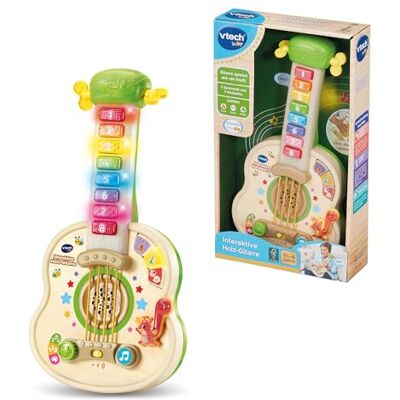 VTech Baby Interaktive Holz-Gitarre – Lernspielzeug für Kleinkinder ab 1,5 Jahren VTech Baby Interaktive Holz-Gitarre – Lernspielzeug für Kleinkinder ab 1,5 Jahren