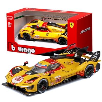 Bburago – Ferrari 499P 24H LMH Hypercar 2024#83, Diecast-Modellauto 1:43, Le-Mans-Rennwagen AF Corse, detailgetreu und lizenziert von Ferrari, empfohlen ab 14+ Jahren Bburago – Ferrari 499P 24H LMH Hypercar 2024#83, Diecast-Modellauto 1:43, Le-Mans-Rennwagen AF Corse, detailgetreu und lizenziert von Ferrari, empfohlen ab 14+ Jahren