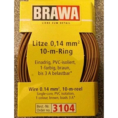 BRAWA 3104 Litze 0,14mm² 10m Ring braun BRAWA 3104 Litze 0,14mm² 10m Ring braun