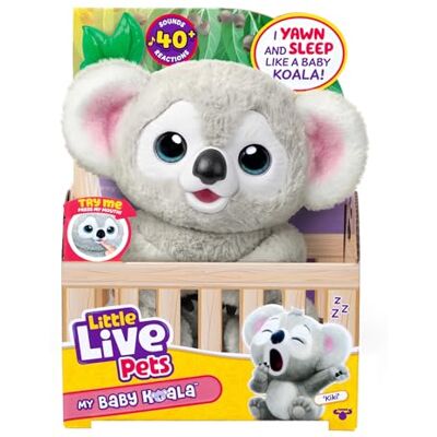 Little Live Pets My Baby Koala – Kiki, interaktives Plüschtier mit mehr als 40 Geräuschen und Reaktionen, 26 cm, öffnet und schließt die Augen, isst Sein Blatt, ab 4 Jahren Little Live Pets My Baby Koala – Kiki, interaktives Plüschtier mit mehr als 40 Geräuschen und Reaktionen, 26 cm, öffnet und schließt die Augen, isst Sein Blatt, ab 4 Jahren