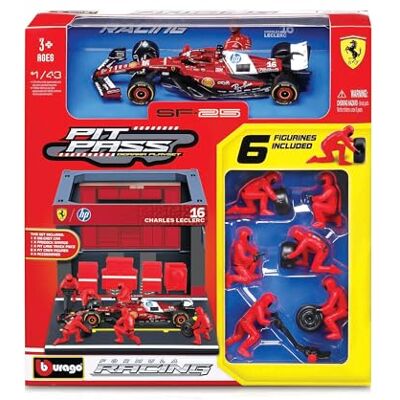 Bburago "PitPass F1 Ferrari SF-25#16 Leclerc '25 Maßstab 1:43 Boxengasse Set Modellauto Formel 1 Die-Cast Originalgetreues Sammlerauto Spielzeugauto, ab 3 Jahren (18-36865L) Bburago "PitPass F1 Ferrari SF-25#16 Leclerc '25 Maßstab 1:43 Boxengasse Set Modellauto Formel 1 Die-Cast Originalgetreues Sammlerauto Spielzeugauto, ab 3 Jahren (18-36865L)
