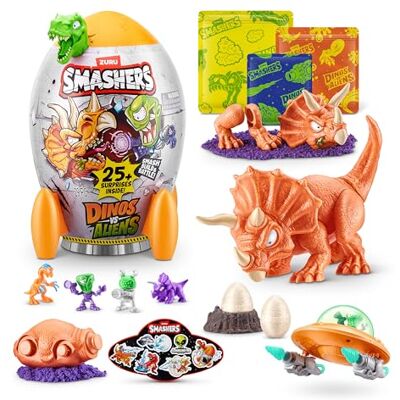ZURU SMASHERS Smashers Dino vs Aliens Medium (Triceratops) von ZURU, aufschlagbares Spielzeug-Ei für Jungen ZURU SMASHERS Smashers Dino vs Aliens Medium (Triceratops) von ZURU, aufschlagbares Spielzeug-Ei für Jungen