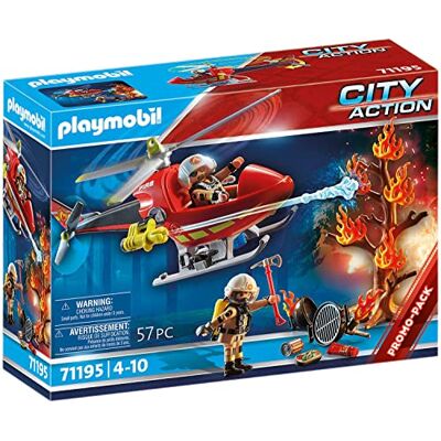 Playmobil City Action 71195 Feuerwehr-Hubschrauber, Feuerwehr-Helikopter mit Löschkanone, Spielzeug für Kinder ab 4 Jahren Playmobil City Action 71195 Feuerwehr-Hubschrauber, Feuerwehr-Helikopter mit Löschkanone, Spielzeug für Kinder ab 4 Jahren