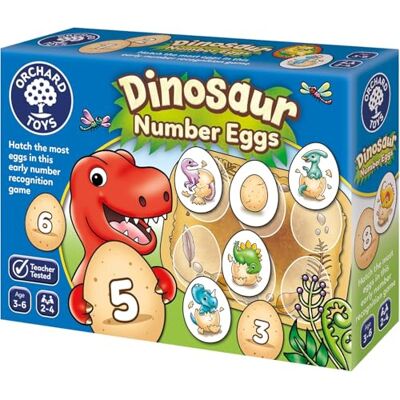 Orchard Toys Dinosaurier-Zahlen-Eier, Zahlen und Zählen für Kinder, Lernspiel für Dinosaurier-Fans im Alter von 3–6 Jahren, Grün, Blau, Gelb, Braun Orchard Toys Dinosaurier-Zahlen-Eier, Zahlen und Zählen für Kinder, Lernspiel für Dinosaurier-Fans im Alter von 3–6 Jahren, Grün, Blau, Gelb, Braun