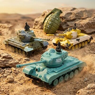 njoyn RC Ferngesteuerter Panzer U.S. M26 Pershing mit Sound & Schusssimulation, 1:77 Militär-Modellbau Kettenfahrzeug, Detailliertes Vitrinenmodell für RC-Enthusiasten & Sammler, ab 14 Jahren njoyn RC Ferngesteuerter Panzer U.S. M26 Pershing mit Sound & Schusssimulation, 1:77 Militär-Modellbau Kettenfahrzeug, Detailliertes Vitrinenmodell für RC-Enthusiasten & Sammler, ab 14 Jahren