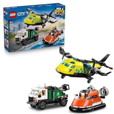 Lego City Kombinationsset mit Flugzeug, Wartungsfahrzeug und Luftkissenboot Spielzeug Fahrzeug Mix & Match Modellbau mit 3 Minifiguren Geburtstagsgeschenk für Jungen ab 7 Jahren 60505 Lego City Kombinationsset mit Flugzeug, Wartungsfahrzeug und Luftkissenboot Spielzeug Fahrzeug Mix & Match Modellbau mit 3 Minifiguren Geburtstagsgeschenk für Jungen ab 7 Jahren 60505