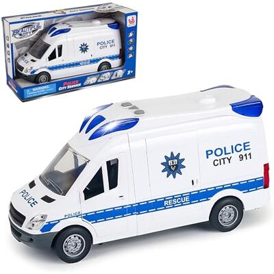 CELMAN Polizeiauto Transporter Spielzeug 1:14 mit Reibungsantrieb, Sound und Licht Großes Spielzeugauto für Kinder ab 3 4 5 6 7 8 Jahren CELMAN Polizeiauto Transporter Spielzeug 1:14 mit Reibungsantrieb, Sound und Licht Großes Spielzeugauto für Kinder ab 3 4 5 6 7 8 Jahren