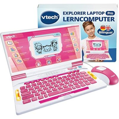 VTech Explorer Laptop Pro Pink 164 Lernspiele Deutsch Englisch VTech Explorer Laptop Pro Pink 164 Lernspiele Deutsch Englisch