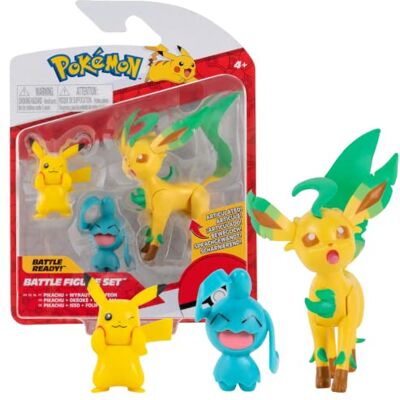 Pokémon Pokemon Figuren 3-Pack Pikachu, Wynaut & Leafeon – 5-8 cm Figuren Neueste Welle 2022 Offiziell Lizenziert Pokemon Spielzeug Pokémon Pokemon Figuren 3-Pack Pikachu, Wynaut & Leafeon – 5-8 cm Figuren Neueste Welle 2022 Offiziell Lizenziert Pokemon Spielzeug