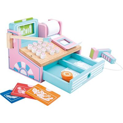 small foot 3125 Kasse aus Holz für Kaufmannsläden, mit Scanner, Spielgeld, Kartenleser und Kassenrolle, ab 3 Jahren small foot 3125 Kasse aus Holz für Kaufmannsläden, mit Scanner, Spielgeld, Kartenleser und Kassenrolle, ab 3 Jahren