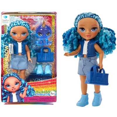 Rainbow High Littles Sapphire Bradshaw Kleine, Bewegliche Modepuppe Blaue 14 cm Große Puppe mit Handtasche und Magischem Yeti für Kinder und Sammler, Blau Rainbow High Littles Sapphire Bradshaw Kleine, Bewegliche Modepuppe Blaue 14 cm Große Puppe mit Handtasche und Magischem Yeti für Kinder und Sammler, Blau