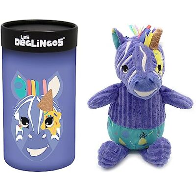 LES DÉGLINGOS Plüschtier mit Geschenkbox, groß Simply Kiprokos Das Zebra – Ideal als erstes Plüschtier – Violett und buntes Plüschtier aus Cord – geeignet ab Geburt – 23 cm sitzend LES DÉGLINGOS Plüschtier mit Geschenkbox, groß Simply Kiprokos Das Zebra – Ideal als erstes Plüschtier – Violett und buntes Plüschtier aus Cord – geeignet ab Geburt – 23 cm sitzend