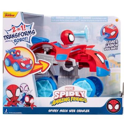 Jazwares Marvel: Spidey und Seine Super-Freunde SNF0167 Mech Web Crawler, Fahrzeug ab 3 Jahren Jazwares Marvel: Spidey und Seine Super-Freunde SNF0167 Mech Web Crawler, Fahrzeug ab 3 Jahren