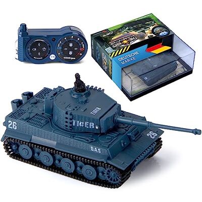 GOODS+GADGETS ® Mini RC Panzer Tiger I – 1:72 Ferngesteuert Modell 2024 mit Schussfunktion, Sound & Licht – mini panzer ferngesteuert, drehbarer Turm, Komplett-Set GOODS+GADGETS ® Mini RC Panzer Tiger I – 1:72 Ferngesteuert Modell 2024 mit Schussfunktion, Sound & Licht – mini panzer ferngesteuert, drehbarer Turm, Komplett-Set