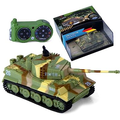 GOODS+GADGETS ® RC Panzer Tiger I – Ferngesteuerter Tank 1:72, 2er Set Modellbau-Battletank mit Schussfunktion, Sound & Licht – sofort einsatzbereit, alles inklusive GOODS+GADGETS ® RC Panzer Tiger I – Ferngesteuerter Tank 1:72, 2er Set Modellbau-Battletank mit Schussfunktion, Sound & Licht – sofort einsatzbereit, alles inklusive