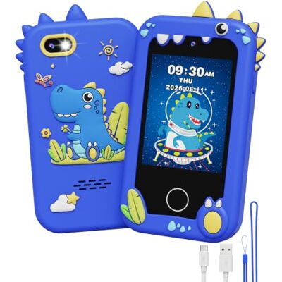UCIDCI Kinder Handy Spielzeug für Jungen und Mädchen, Spielzeug mit Dual-Kamera für Kinder im Alter von 3–7 Jahren, Lernspielzeug & MP3-Player, Ostern und Geburtstag(Blau) UCIDCI Kinder Handy Spielzeug für Jungen und Mädchen, Spielzeug mit Dual-Kamera für Kinder im Alter von 3–7 Jahren, Lernspielzeug & MP3-Player, Ostern und Geburtstag(Blau)