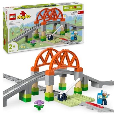Lego DUPLO Eisenbahnbrücke und Schienen – Erweiterungsset Lernspielzeug für Kleinkinder – inkl. 8 Gleisstücke, Brücke, Schranke & Aktionsstein – Geschenk für Jungen & Mädchen ab 2 Jahren 10426 Lego DUPLO Eisenbahnbrücke und Schienen – Erweiterungsset Lernspielzeug für Kleinkinder – inkl. 8 Gleisstücke, Brücke, Schranke & Aktionsstein – Geschenk für Jungen & Mädchen ab 2 Jahren 10426